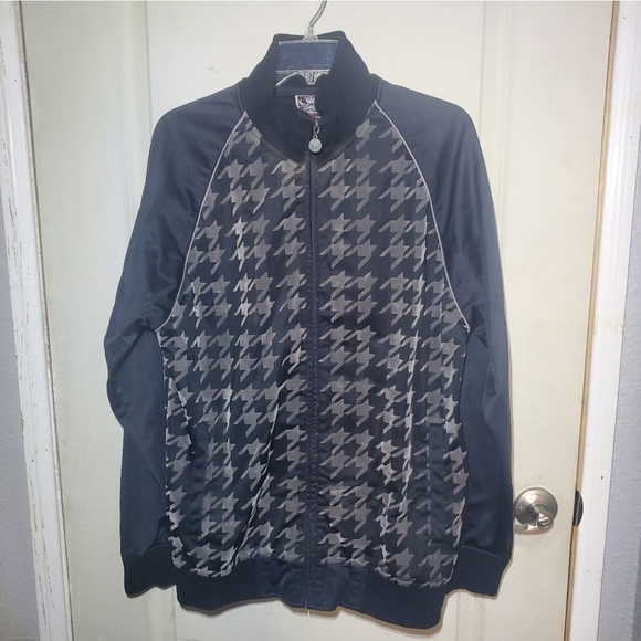 Anchor blue men' houndstooth jacket M. approximate flat measurements in photos. - Picture 1 of 14